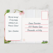 プリンセスの誕生日メッセージ ポストカード (裏面)