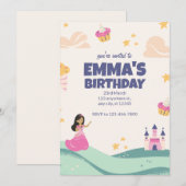 プリンセスの誕生日招待状、マジカルプリンセス 招待状 (正面/裏面)