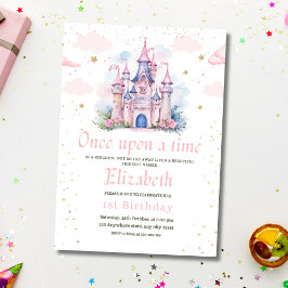 プリンセスの誕生日招待状　リトルプリンセス１歳 招待状