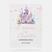プリンセスの誕生日招待状、リトルプリンセス1歳の誕生日 アクリルサイン (正面)