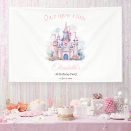 プリンセスの誕生日招待状、リトルプリンセス1歳の誕生日 横断幕