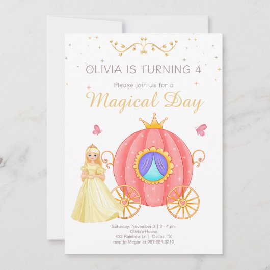 プリンセスの誕生日招待状, リトルプリンセス 招待状 (正面)