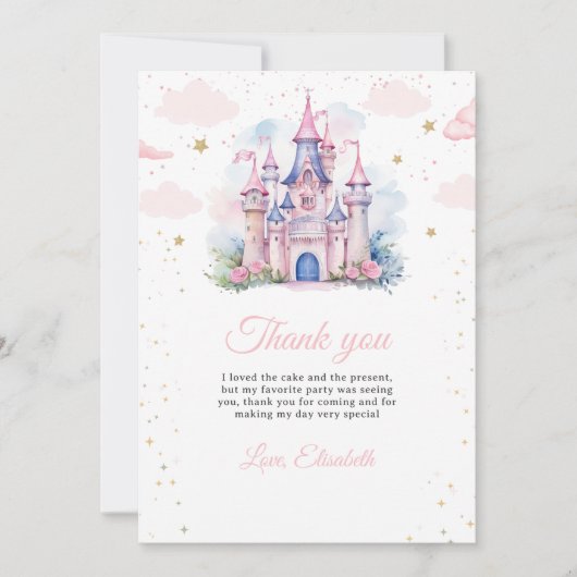 プリンセスの誕生日招待状, リトルプリンセス 1歳 サンキューカード (正面)