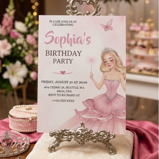 プリンセスの誕生日招待状 招待状