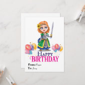 プリンセスの誕生日 カード (正面/裏面インサイチュ)