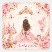 プリンセスの誕生日 スクエアシール (正面)