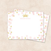 プリンセスの誕生日 ピンクとゴールドのドットステーショナリー ノートカード
