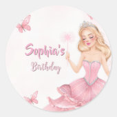 プリンセスの誕生日 ラウンドシール (正面)