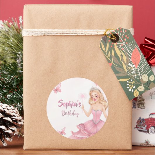 プリンセスの誕生日 ラウンドシール (クリスマス)