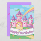 プリンセスの誕生日 招待状 (正面/裏面)