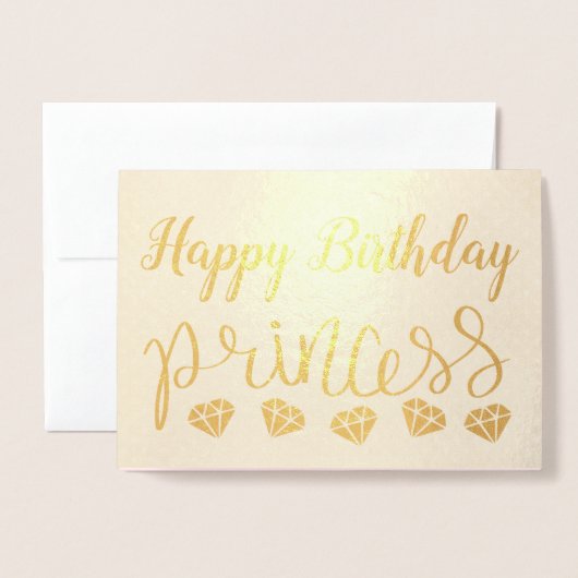 プリンセスの誕生日 箔カード (封筒付き正面)