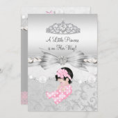 プリンセスの赤ちゃん歓迎会の招待状 招待状 (正面/裏面)