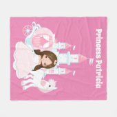 プリンセスの追加name girls room decor フリースブランケット (正面(横))