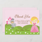 プリンセスの金髪と騎士の誕生日サンキューカード サンキューカード (正面/裏面)