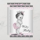プリンセスの願いベビーカードベビーガールシャワー アドバイスカード (正面/裏面)