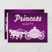 プリンセスの馬と馬車の誕生パーティー 招待状 (正面/裏面)