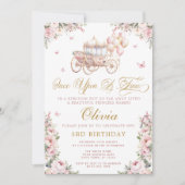 プリンセスの馬車のお誕生日 招待状 (正面)