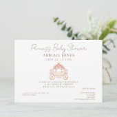 プリンセスの馬車 ブラッシュ ベビーシャワー 招待状 (スタンド正面)