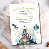 プリンセスの1歳の誕生日パーティーへの招待状 招待状