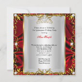 プリンセスの15歳の誕生日 赤いロイヤル 招待状 (裏面)