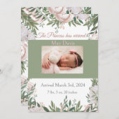 プリンセスはピンクの水彩庭園に到着した 案内状 (正面/裏面)