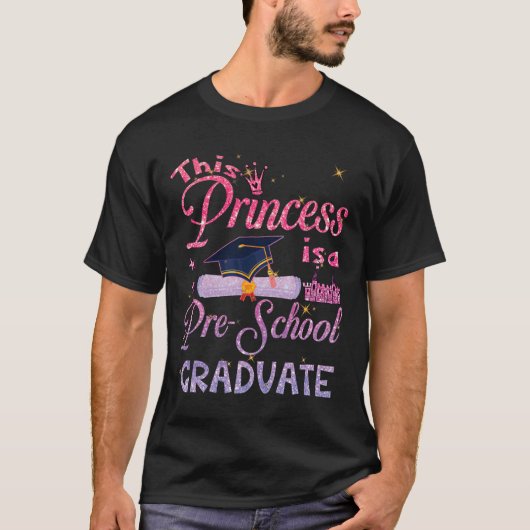 プリンセスはプレスクール卒業生、プレK卒業式を終えました Tシャツ (正面)