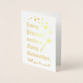 プリンセスは妖精のゴッドマザーの写真の金ゴールドスターが必要 箔カード (正面)