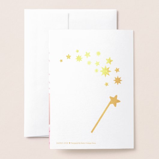 プリンセスは妖精のゴッドマザーの写真の金ゴールドスターが必要 箔カード (裏面封筒付き)