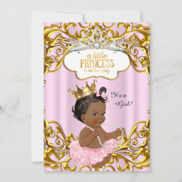 プリンセスは彼女の方法ベビーシャワーピンク民族 招待状