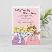 プリンセスは、テーマの誕生会の招待に服を着せます 招待状 (スタンド正面)