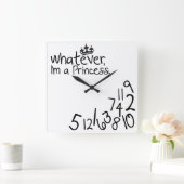 プリンセスは、私であるものは何でも スクエア壁時計 (ホーム)