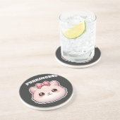プリンセスみたいな可愛いピンクの猫のデザイン コースター (側面)