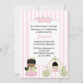 プリンセスをテーマにしたベビーガールファースト誕生日 招待状 (正面)