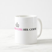 プリンセスを彼女のコーヒー注いで下さい コーヒーマグカップ (正面右)