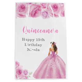 プリンセスを淡いピンクのドレスにキンセアニェラ ミディアムペーパーバッグ