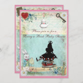 プリンセスアリスのベビーシャワーに本を持ってきて 招待状 (正面/裏面)