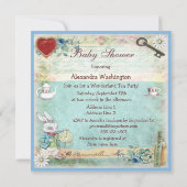 プリンセスアリスインワンダーランドベビーシャワーティーパーティー 招待状 (裏面)