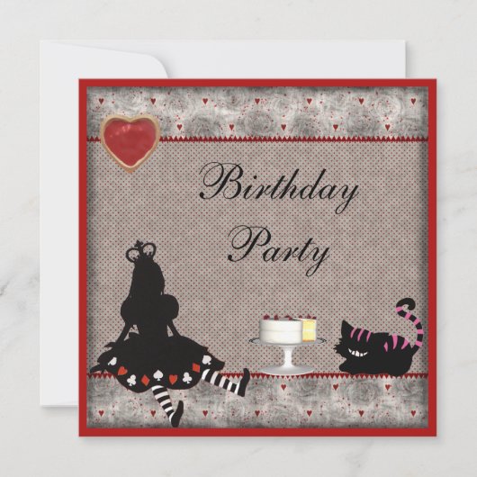 プリンセスアリス&チェシャ猫誕生会 招待状 (正面)