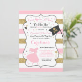 プリンセスアンド海賊誕生日招待状 招待状 (スタンド正面)