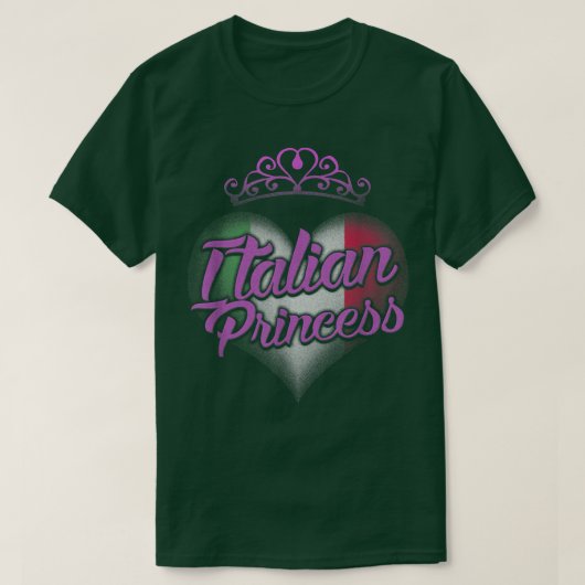 プリンセスイタリアンシャツイタリアプライドハートキッズダグ Tシャツ (デザイン正面)