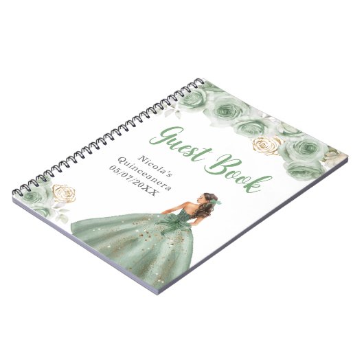 プリンセスインセージグリーンキンセアニェラゲストブック ノートブック (左側)