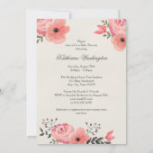 プリンセスイントゥーウォーターカラーフラワーズベビーシャワー 招待状 (裏面)