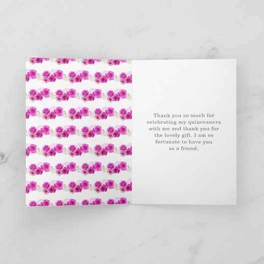 プリンセスインホットピンクドレスキンセアニェラありがとう サンキューカード (内部)