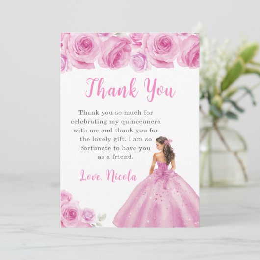 プリンセスインライトピンクキンセアニェラありがとう サンキューカード (スタンド正面)