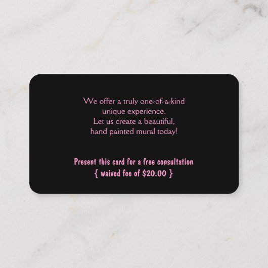 プリンセスウォンドピンクドットビジネスカード 名刺 (裏面)