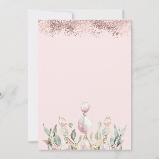 プリンセスウォーターコールクラウンフローラ80誕生日 招待状 (裏面)