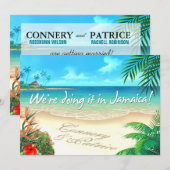 プリンセスエキゾチックビーチジャマイカンウェディング　砂に名前を刻んで 招待状 (正面/裏面)