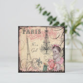 プリンセスエッフェルタワー&シャンデリアベビーシャワー 招待状 (スタンド正面)