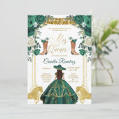 プリンセスエメラルドグリーン&金ゴールドガールスウィート15th 招待状 (スタンド正面)