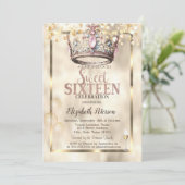 プリンセスエレガントクラウンバルーンFrame Sweet 16 招待状 (スタンド正面)